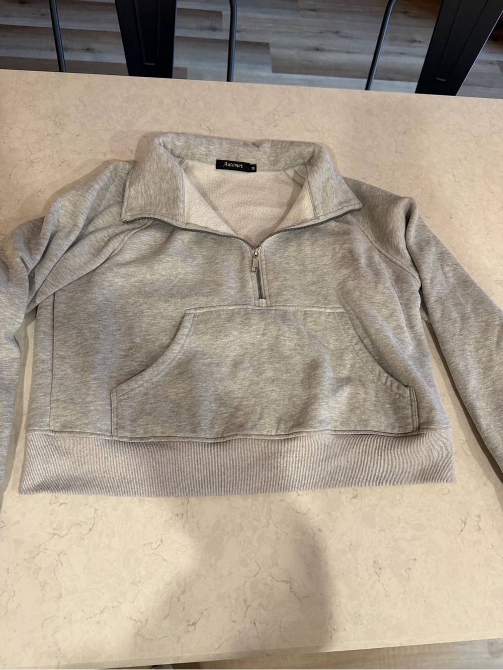 Cropped quarter zip
